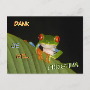 Roodogige Opzichtige Nachtkikker Aangepaste Dank U Briefkaart
