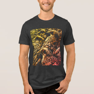 Roodogige Raven – Mysterieke Gotische Wilde Natuur Tri-Blend Shirt