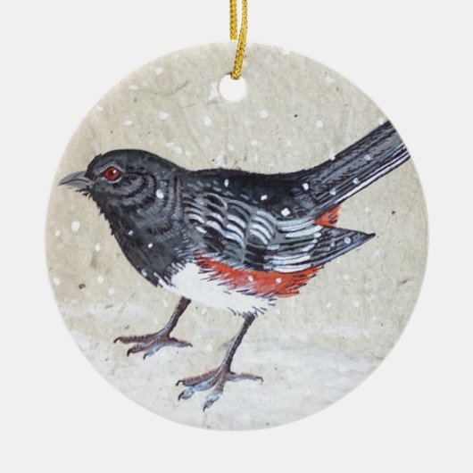 Roodoogtoeviaar Keramisch Ornament (Voorkant)