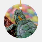 Roodoorschildpad Keramisch Ornament (Achterkant)