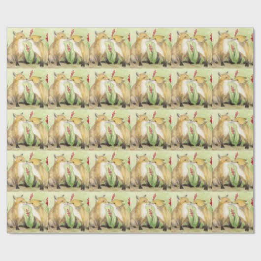 Roodoxes Cadeaupapier (Vlak)