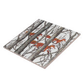 Roodoxine in Bossen Kunstmatige look-LG keramische Tegeltje (Zijkant)