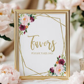 Roodpaarse bloemige favorieten bord poster