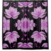 Roodpaarse lotus douchegordijn (Voorkant)