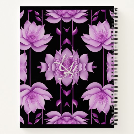 Roodpaarse lotus notitieboek (Achterkant)