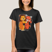 Roodpanda en luienkoeien voor vrouwen Dier H T-shirt (Voorkant)