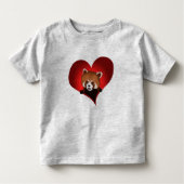 Roodpanda hart voor kinderen kinder shirts (Voorkant)
