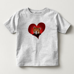Roodpanda hart voor kinderen kinder shirts