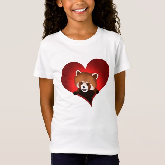Roodpanda hart voor kinderen t-shirt (Voorkant)