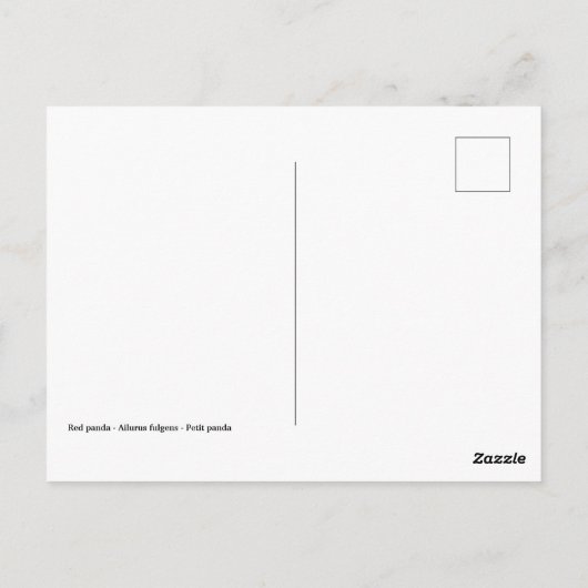 Roodpanda loopt op een tak briefkaart (Achterkant)