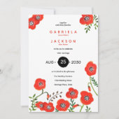 roodpapaaien hedendaagse bloementeelt kaart (Voorkant)