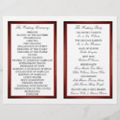 Roodpapaver en Burlap Wedding Bi-voudig Programma (Achterkant)