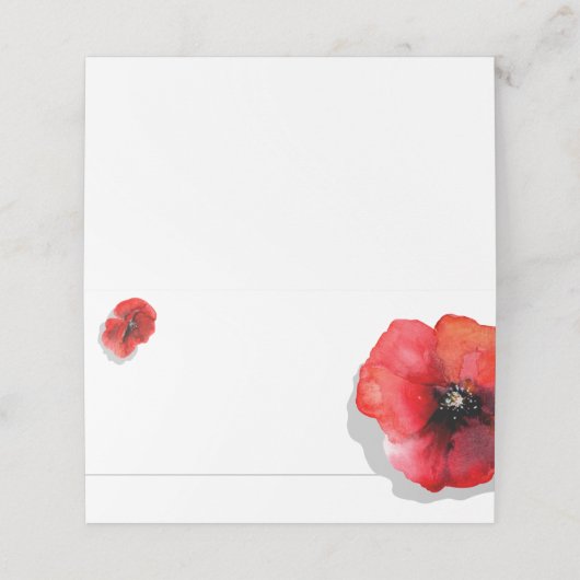 Roodpapaver waterverf plaatskaartje