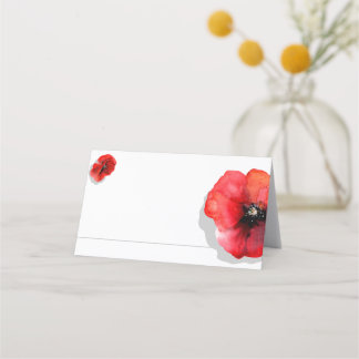Roodpapaver waterverf plaatskaartje