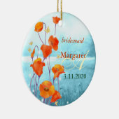 Roodpapegaai bruidbruidjes keramisch ornament (Rechts)