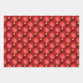 Roodpapierbladen met gouden diamanten en dergelijk inpakpapier vel (Voorkant)