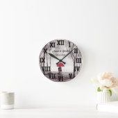 Roodparaplu Love Couple Roman Numbers Weddenschap Ronde Klok (Huis)