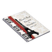 Roodparisian Eiffel Tower Weddenschap Boek Notitieboek (Rechterzijde)