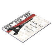 Roodparisian Eiffel Tower Weddenschap Boek Notitieboek (Linkerzijde)