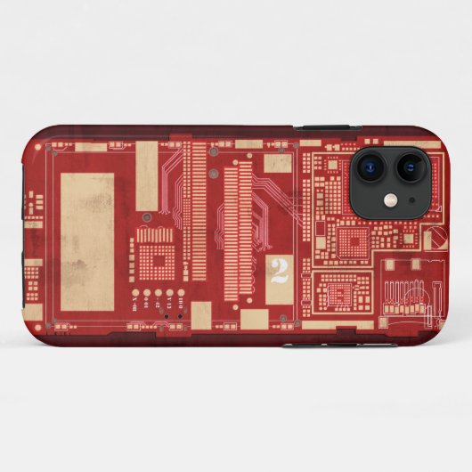 Roodpcb-circuit Case-Mate iPhone Case (Achterkant (horizontaal))