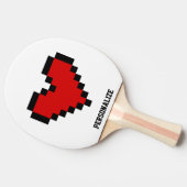 Roodpixelhartafels tennis pongpeddel tafeltennisbatje (Zijkant)