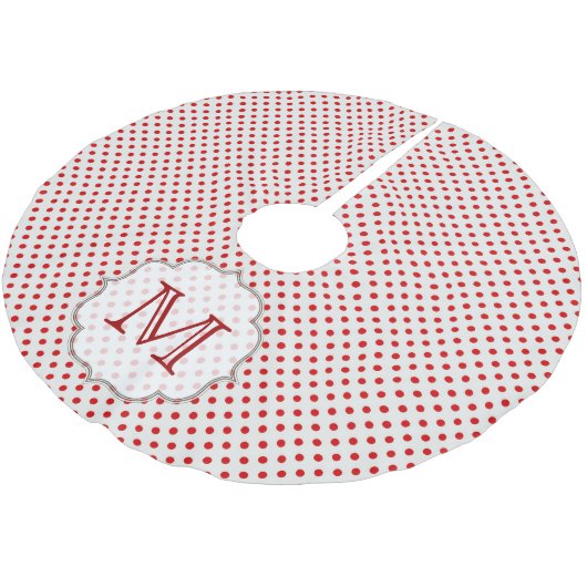 Roodpokstip Afdrukmonogram Initiaal Kerstboom Rok (Gekanteld)