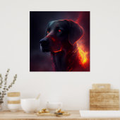 Roodpoothond Poster (Keuken)