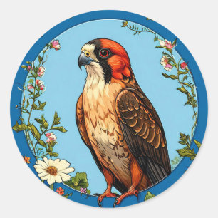 Roodpootvalk 🦅 Levendig Vogels 🌿 Natuur Wilde Ronde Sticker
