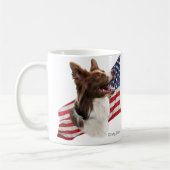Roodrand collie kop en vlag (Links)