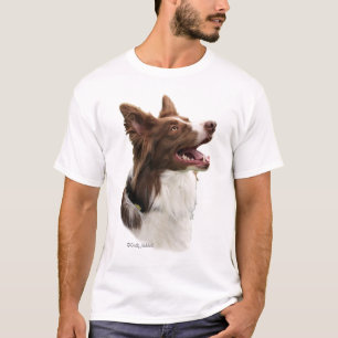 Roodrand Collie kop op t-shirt