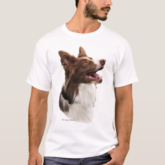 Roodrand Collie kop op t-shirt (Voorkant)