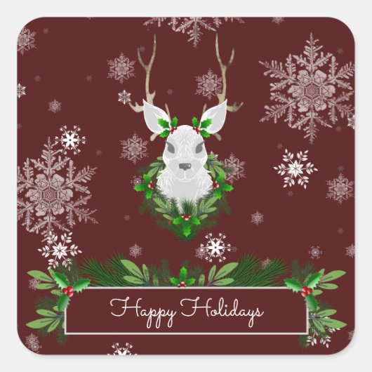 RoodrendierSticker Vierkante Sticker (Voorkant)