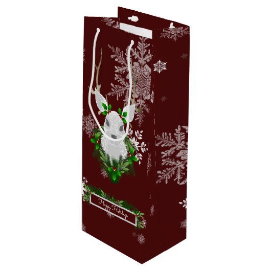 Roodrendierwijn Gift Bag Wijn Cadeautas (Voorkant Gekanteld)