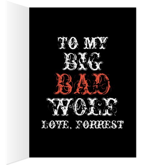 Roodrijlingslust grote boze wolf grappige romantis (Binnen (Rechts))