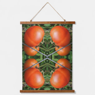 Roodrijpe tuintomaten op Abstracte wijn Hangend Wandkleed