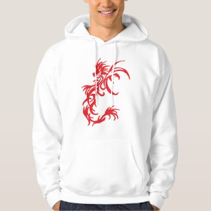 Roodrode draak en zwarte draak hoodie