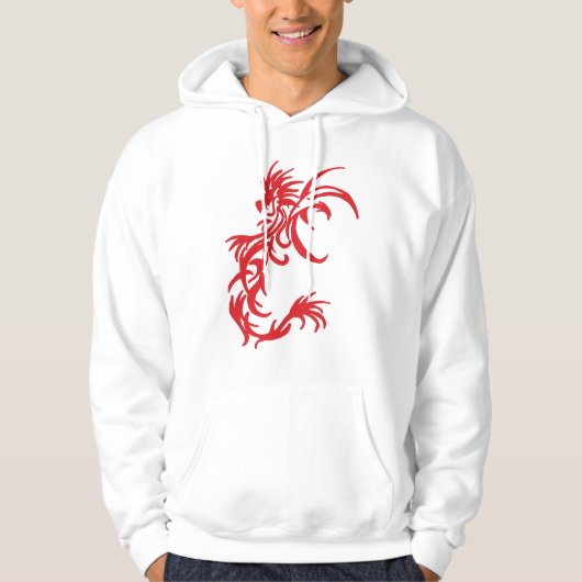 Roodrode draak en zwarte draak hoodie (Voorkant)