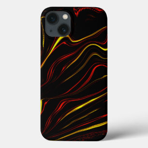 Roodrode gouden lange streken op een donkere achte Case-Mate iPhone case