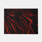 Roodrode lange sporen boven zwarte achtergrond deurmat (Voorkant)