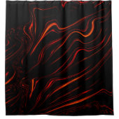 Roodrode lange sporen boven zwarte achtergrond douchegordijn (Voorkant)