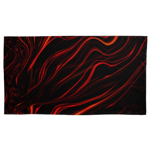 Roodrode lange sporen boven zwarte achtergrond kussensloop (Voorkant-Links)