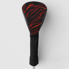 Roodrode lange sporen in zwarte golfkaft golfheadcover
