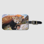 Roodrode panda bagagelabel (Voorkant (horizontaal))