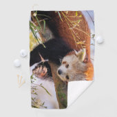Roodrode panda golfhanddoek (Insitu)