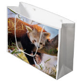 Roodrode panda groot cadeauzakje (Voorkant Gekanteld)