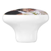 Roodrode panda keramische knop (Zijkant)