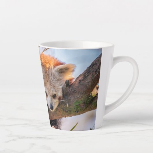 Roodrode panda latte mok (Rechts)
