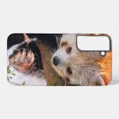 Roodrode panda samsung galaxy hoesje (Achterkant horizontaal)