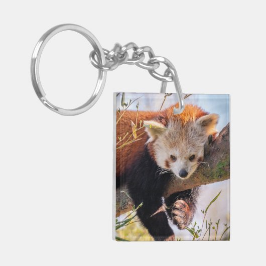 Roodrode panda sleutelhanger (Voorkant Links)