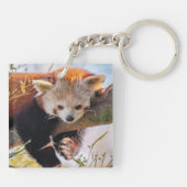 Roodrode panda sleutelhanger (Achterkant)